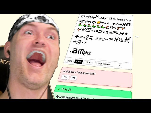 YOU CAN'T HACK ME NOW! ► The Password Game