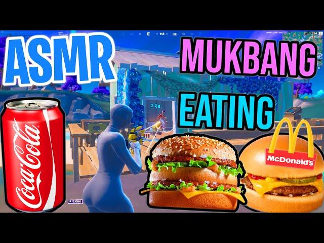 ASMR Gaming  Fortnite McDonald's Burger Mukbang Relaxing Eating and Spectating  Mouth Sounds 