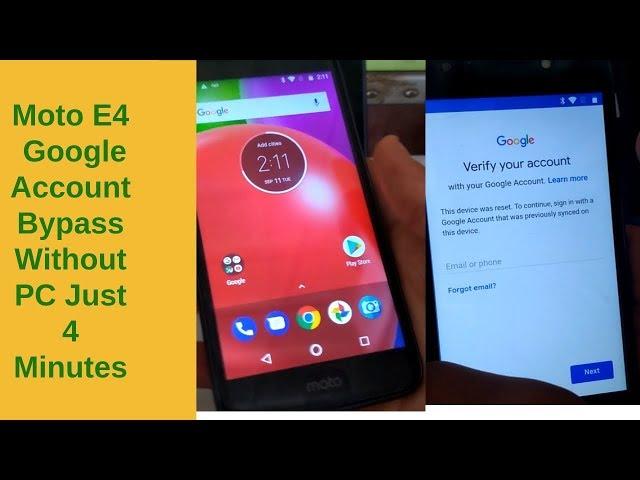 Motorola Moto E4  Google Account Bypass Without Pc Just 4 Minutes   | mobile cell phone |