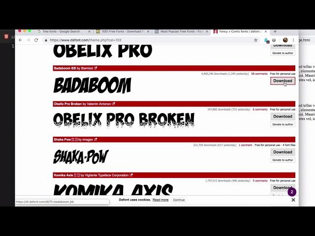Downloading fonts and using them in your design with CSS