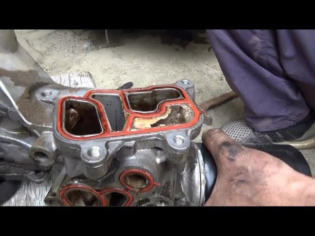 Replacing the heat exchanger and heat exchanger gasket in Passat. How to remove an oil cooler