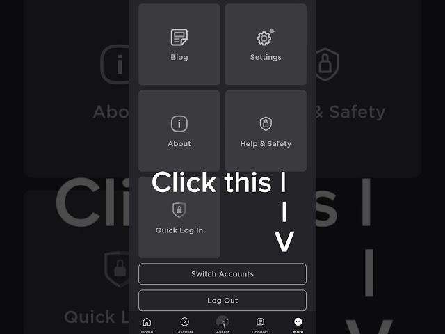 How to use switch account feature on #robloxmobile #roblox