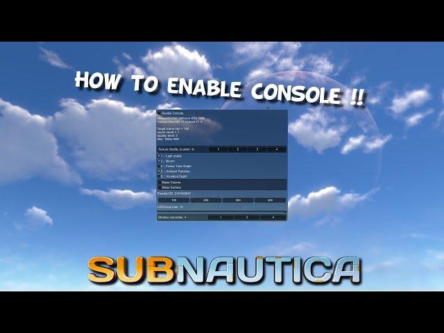 Subnautica | How To Open The Console | Tutorial