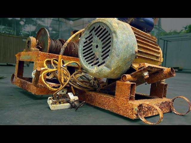 Reviving a Rusted Construction Winch ️ | Masterful Repair Skills in Action