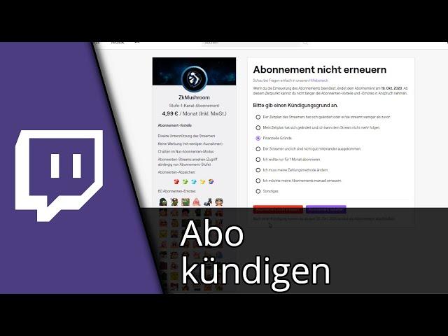 Twitch Abo kündigen | Twitch Abo beenden Tutorial