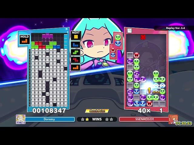 [Puyo Puyo Tetris 2] Puzzle League VS: Doremy vs. SSENRED231 (26-03-2021, PC, JP voices)