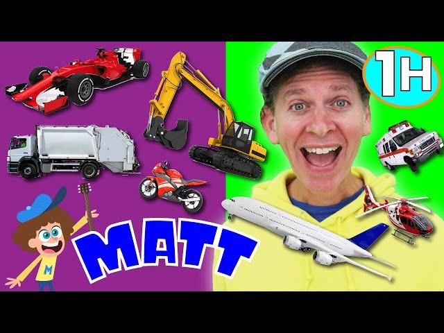 Matt Spells Vehicles A to Z! 1 HOUR of Songs! Transportation, Learn English Kids and more!