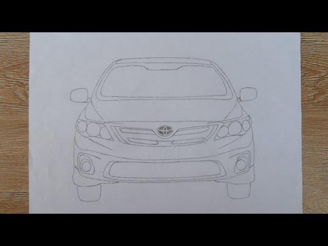 How to draw a front of toyota corolla GLI 2014