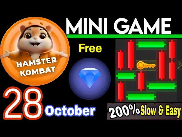 28 October  Puzzle Trick: P2E Hamster Kombat key MiniGame Solved, slow step by step! 