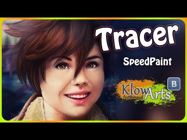 Tracer Overwatch Трейсер Photoshop portrait drawing speedpaint