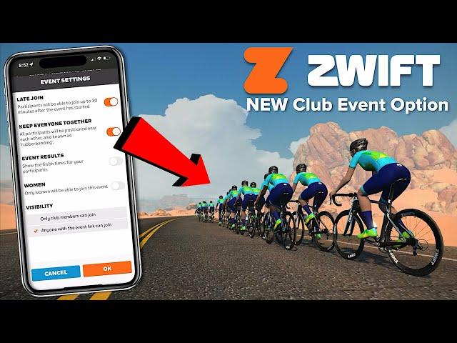 NEW Zwift "Keep Everyone Together" Option in Club Rides // Swift Zwift Tip!