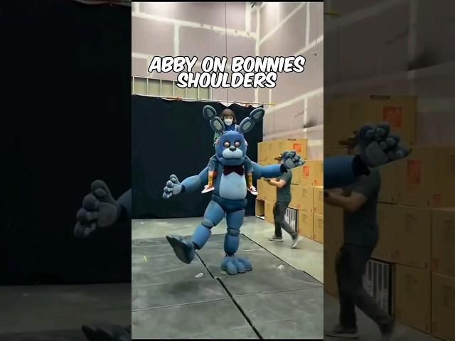 Abby Riding Bonnie's Shoulders FNAF Movie BTS #fivenightsatfreddys #fnaf #fnafmovie #animatronic