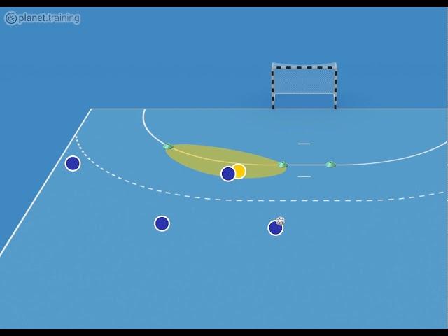 Handball Drill: Defending the pivot 1 on 1 | planet.training