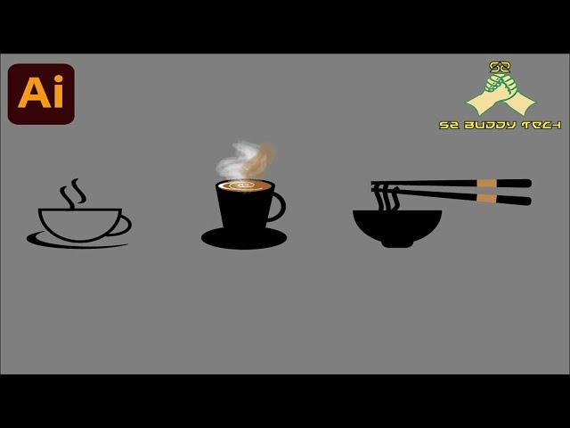 coffee and noodle shop logo | illustrator CC