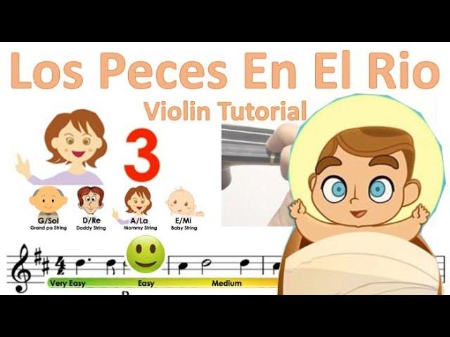 Los Peces En El Rio sheet music and easy violin tutorial