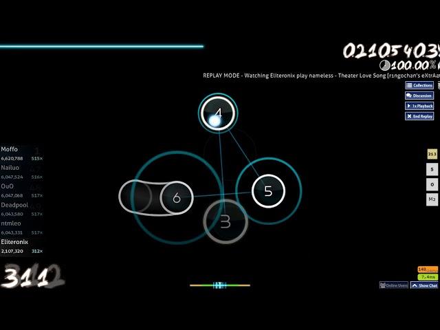 osu! - I did the @AzerFrost move - nameless - Theater Love Song [r1ngochan's eXtrAa!!] 1xsb S Clear