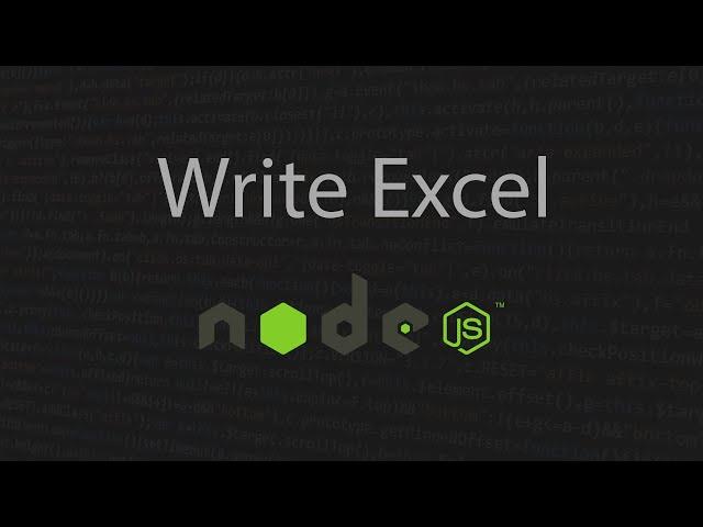 How to Write Excel File in Nodejs