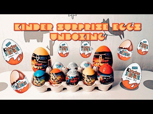Unboxing kinder surprise eggs, ,распаковка кидер сюрпризов ,박스 안에 다양한 서프라이즈 에그와 킨더조이 알까기 놀이