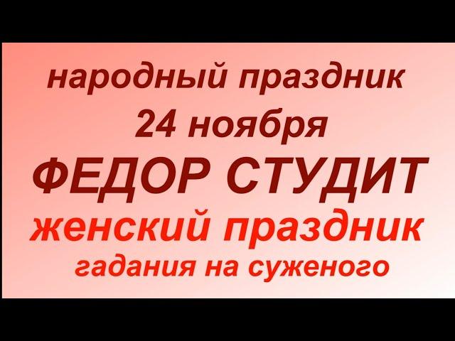 24 ноября народный праздник Федор Студит. Народные приметы и традиции.