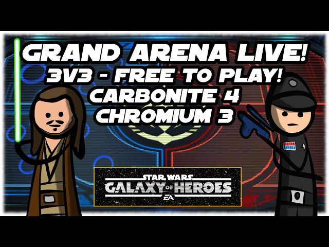 SWGOH 3v3 GAC!  Free to Play - Carbonite 4 AND Chromium 3 Accounts!