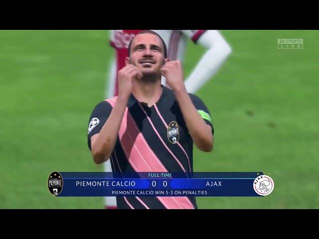 UEFA Champions league￼ PIEMONTE CALCIO  WIN  5-3 ON PENALTIES VS AJAX ￼ NI FIFA