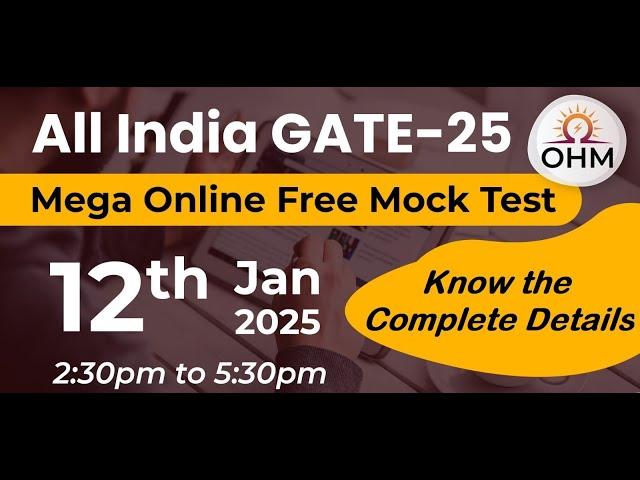 GATE 2025 | Free All India Mock Test | Know the Details #gate2025 #gateelectronics #gateelectrical