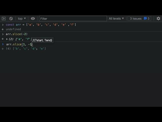 JavaScript Tips — Slicing arrays using negative indices