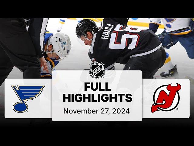 NHL Highlights | Blues vs. Devils | November 27, 2024