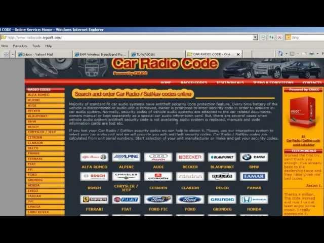 Car Radio Codes - Online Service