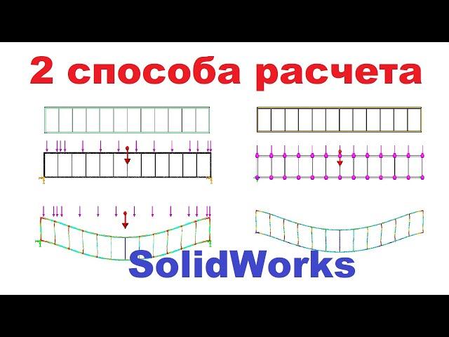 Расчет фермы 2 способами в SolidWorks simulation #моделирование