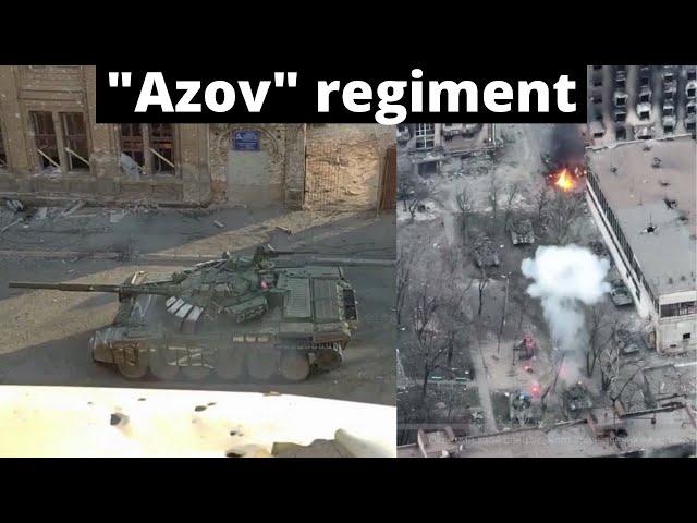 Azov Regiment in Mariupol destroys Russian equipment.