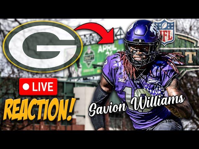 Packers Fan LIVE Reaction to the Selection of Savion Williams in Round 3!!