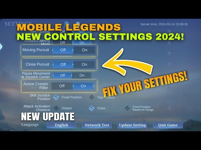 MLBB NEW CONTROL SETTINGS 2024! MOBILE LEGENDS SETTINGS 2024