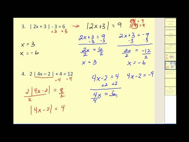 Absolute Value Equations