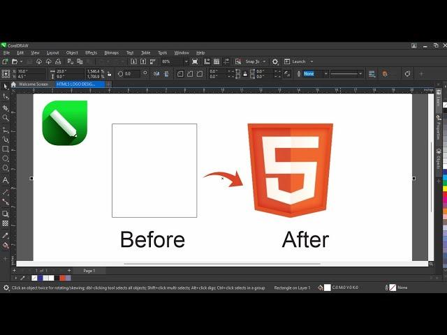 Designing the HTML Logo from a Square in CorelDRAW – Step-by-Step Guide