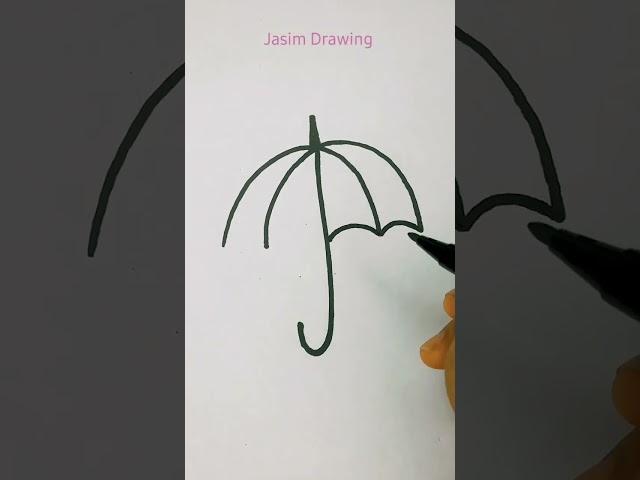 Umbrella  drawing from letter nn #jasimdrawing #art