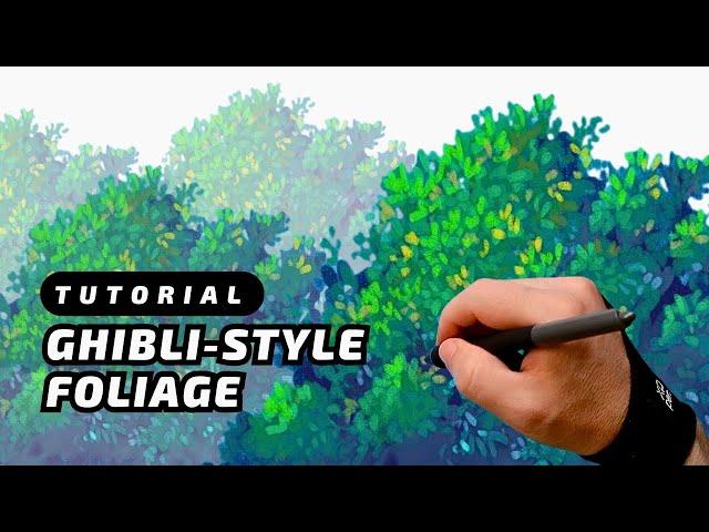 GHIBLI STYLE DRAWING Foliage real-time process