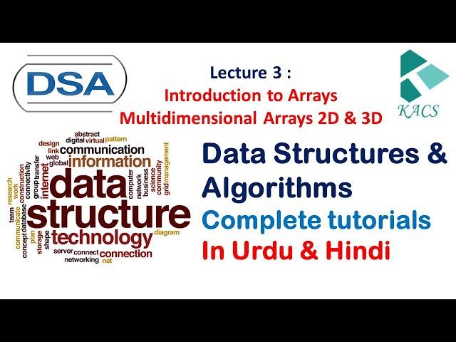 Multidimensional Arrays in Urdu / Hindi | Data Structures DSA | Kacs Learning