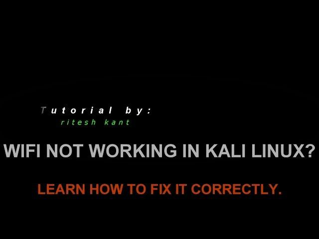 HOW TO FIX KALI LINUX WIFI ISSUE with wicd