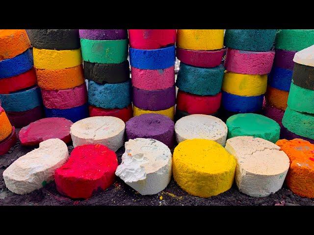 EXPLOSION of Pigments Colourful Pigment Chalk Crush Asmr Playing and Mixing Colours