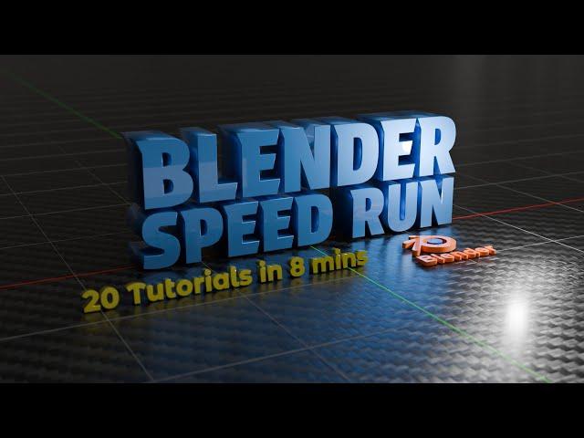 Blender SPEED RUN - 20 Text Effect Tutorials in 8 minutes!