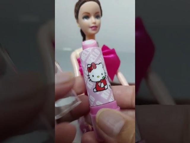 Satisfying With unboxing review Miniature Hello kitty Lipstick ASMR video