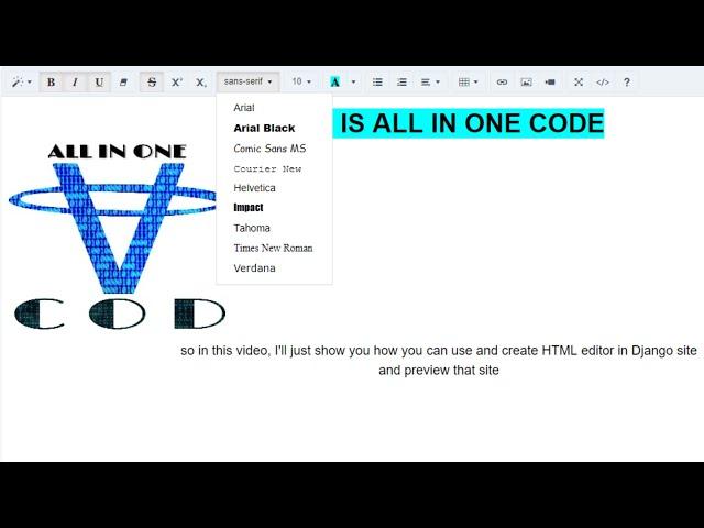 How To Use And Make HTML Editor In Django Site | All In One Code