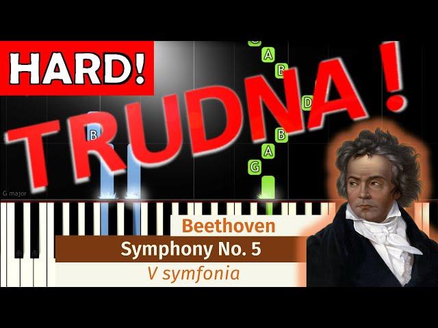  V symfonia (L. van Beethoven) - Piano Tutorial (TRUDNA! wersja)  NUTY W OPISIE 