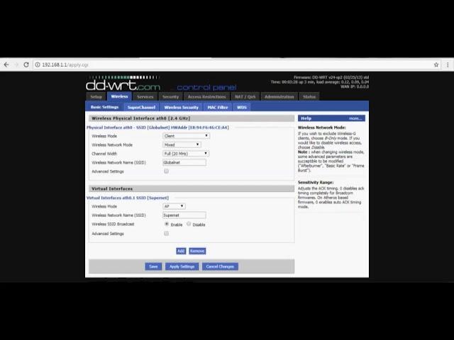 DD-WRT setup repeater mode