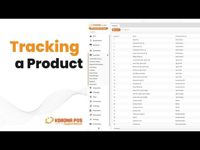 How to Track Inventory - KORONA POS Support Manual