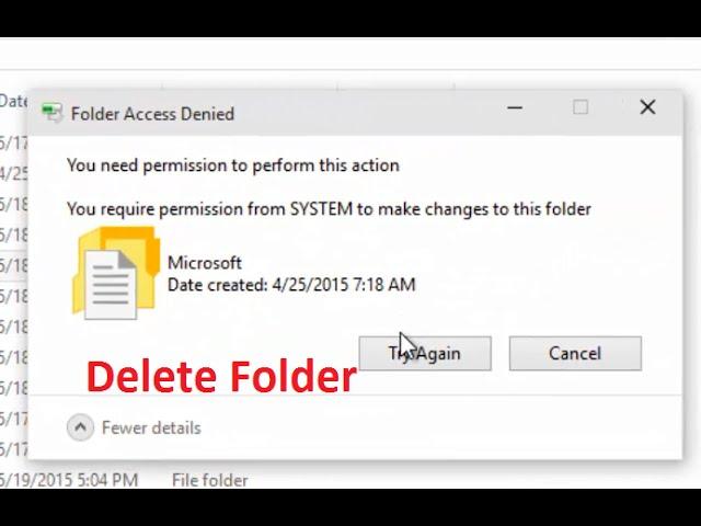 How to fix 'you require permission from SYSTEM to make changes to this folder' Windows 10