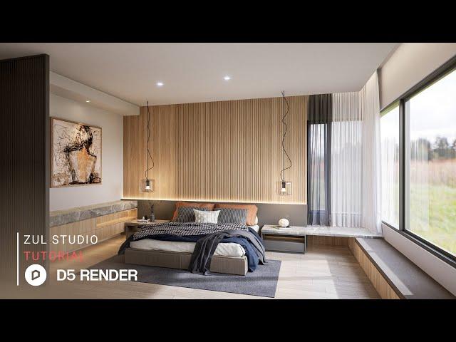 D5 Render realistic interior rendering tutorial | Bedroom 201