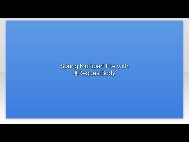 Spring Multipart File with @RequestBody