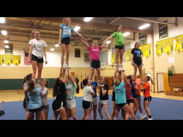 North Hunterdon Varsity Cheer Pyramid 1.13.15